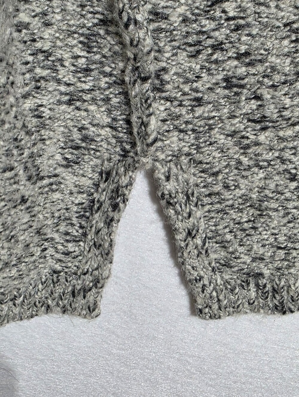 PURE JILL MARLED OPEN FRONT LONG CARDIGAN SWEATER GRAY BLACK SZ L - Picture 11 of 12